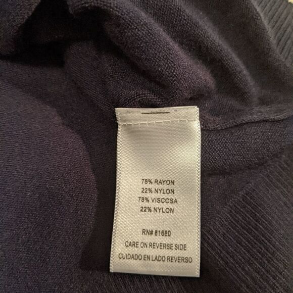 525 America Navy V Neck sweater 3/4 sleeve medium - Picture 3 of 4